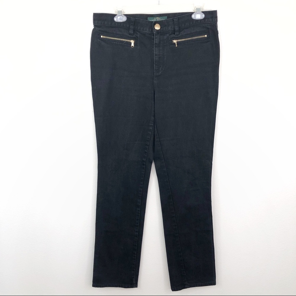 LRL Lauren Ralph Lauren Black Straight Leg Jeans 8